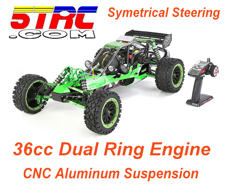 Rovan 360A RC 1/5 Scale 36cc Baha 360 CNC Aluminum Upgrade Buggy Gasoline Green