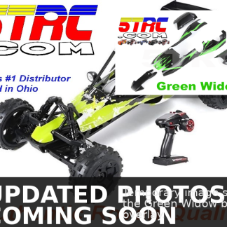 Rovan 360 Gas long body blue 1/5 scale buggy with a 36cc gasoline engine, Dominator exhaust, and 2.4G radio system. 360-BLU-35-36-B-2
