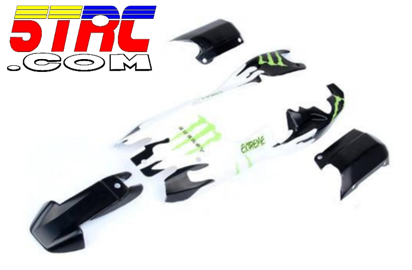 Rovan RC 1/5 Scale 5B 29cc Baja Buggy Gasoline Petrol Black & White Monster Body