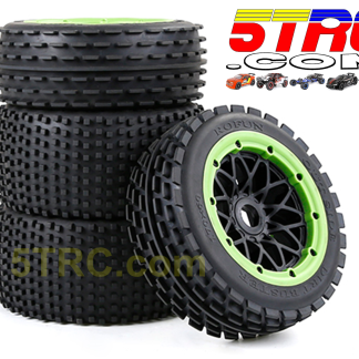 Dirt Buster Tire & Wheel Combo, Set of 4, Green Rim Bead