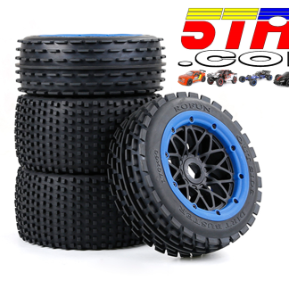 Dirt Buster Tire & Wheel Combo, Set of 4, Blue Rim Bead