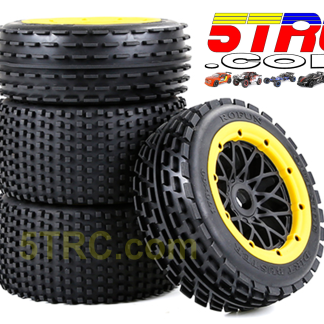 Dirt Buster Tire & Wheel Combo, Set of 4, Yellow Rim Bead