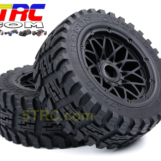 All Terrain 170×60 mm front tires & wheels with flat black rim bead for Rovan/HPI 1/5 scale RC