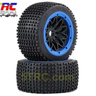 Dirt Buster 170×80 mm Rear Tire & Wheel Combo, Blue Rim Bead (Pair of 2)