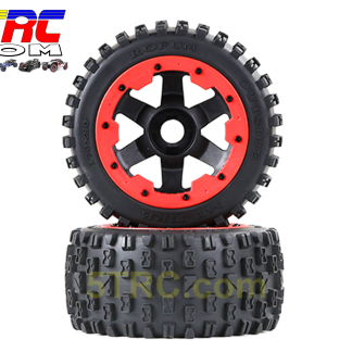 Rovan Baja tires 170x80 MT tire and wheel assembly red