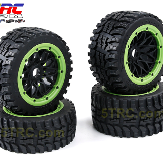 Rofun Buggy tires set of 4 on black wheels green bead part #854823