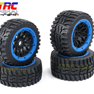 Rovan Tire Set on black wheels blue bead part #854824