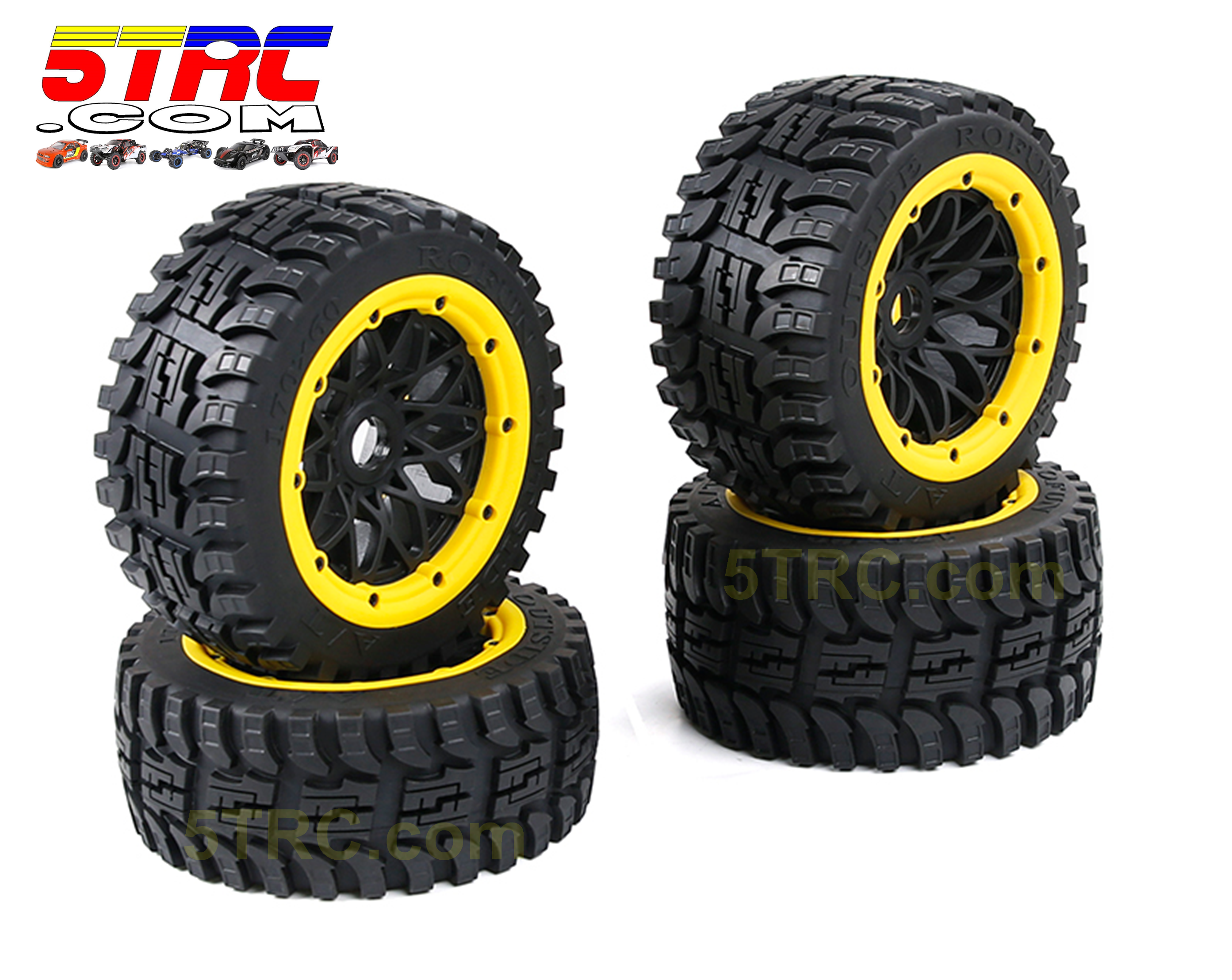 Rofun tire set on black wheels yellow bead part #854825