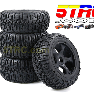 Rofun Wilderness tires set of 4 on black rims 24mm hex part #854901