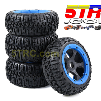 Rofun wheels and tires set on black wheels blue bead 24mm hex #854904