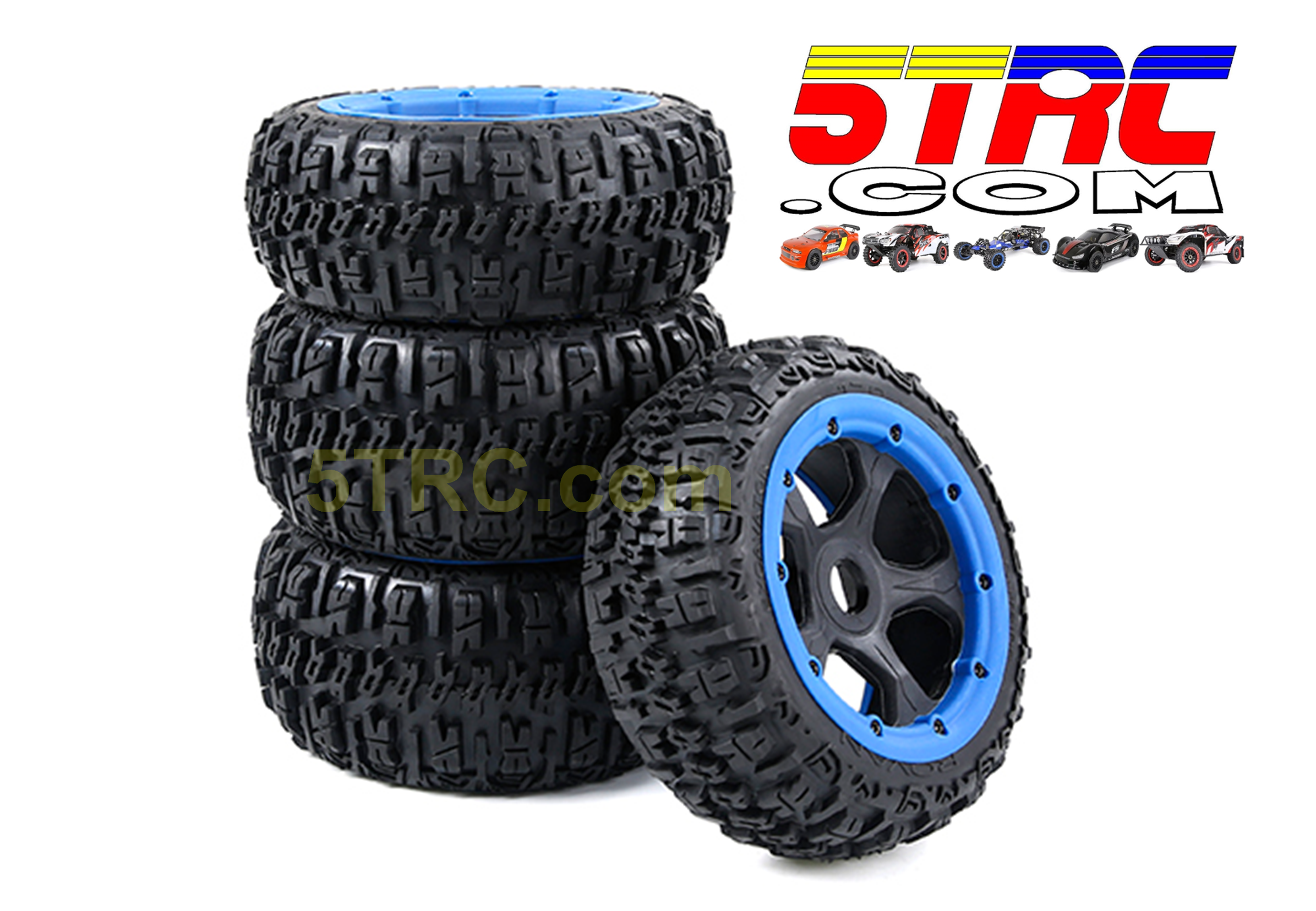 Rofun wheels and tires set on black wheels blue bead 24mm hex #854904