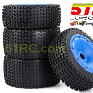 Rovan Dirtbuster tires on blue dish wheels 24mm hex #854933