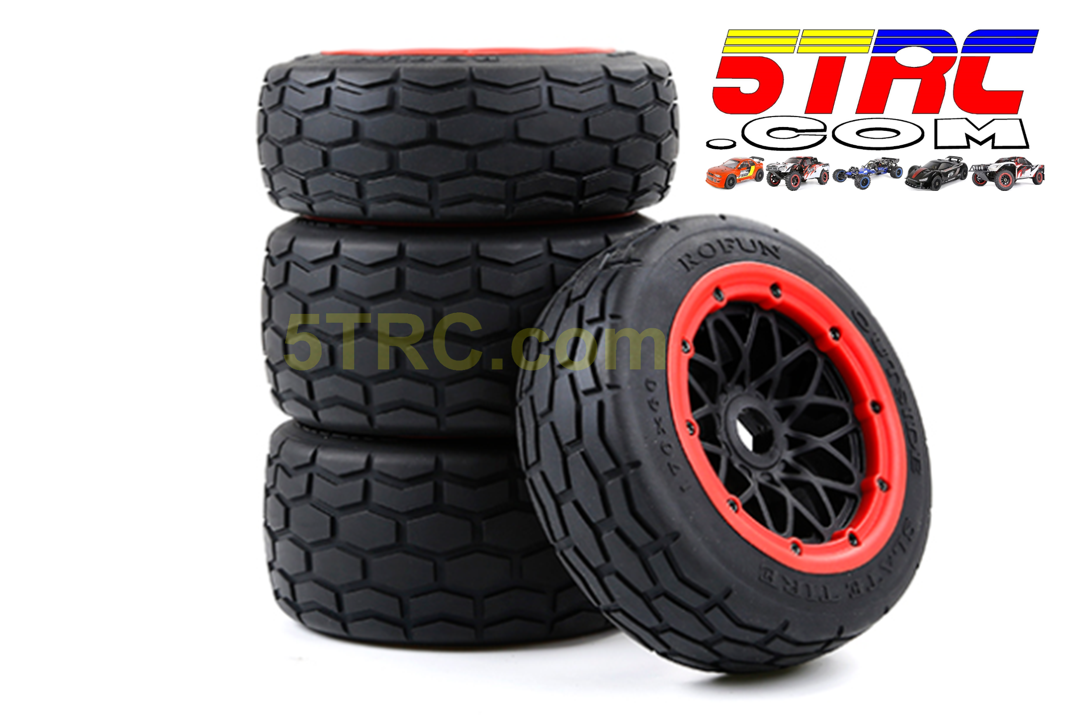 Rofun Slate Tires on black wheels red bead 24mm hex #854972