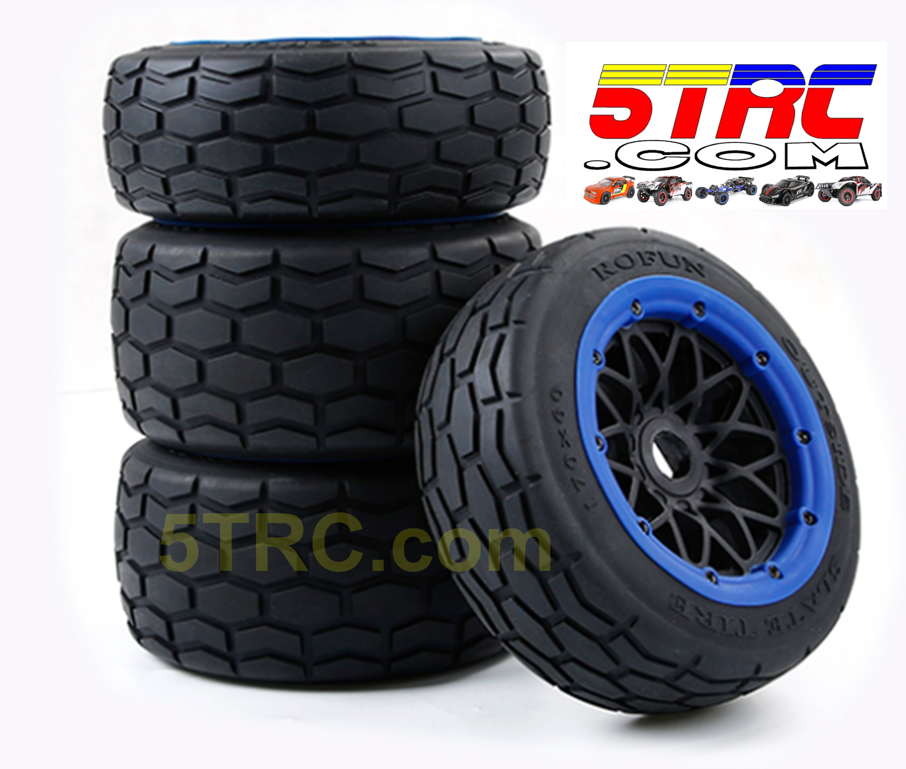 Slate Tires on black wheels blue bead 24mm hex #854974