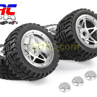 Rovan 5B CNC wheels metal star rim polished aluminum set of 4 #855332