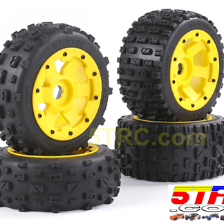 Tires for Rofun Set of 4 MT Yellow Wheels 1/5 Scale #855575
