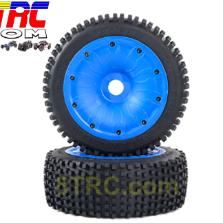 Rovan Rofun Pair of 2 tires 170x60mm on blue dish wheels #952963