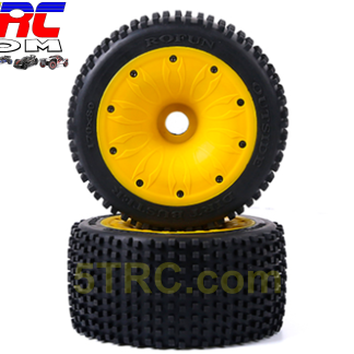Rovan 170x80 Dirt Buster Rofun pair of 2 on yellow dish wheels #952974