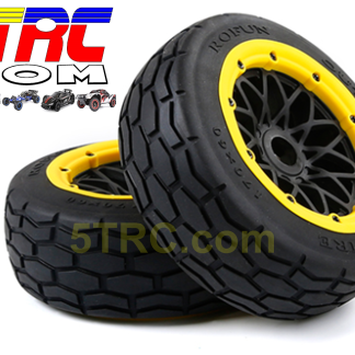 Rovan 1/5 Street Tires Slate street tires on black wheels with yellow bead #953015