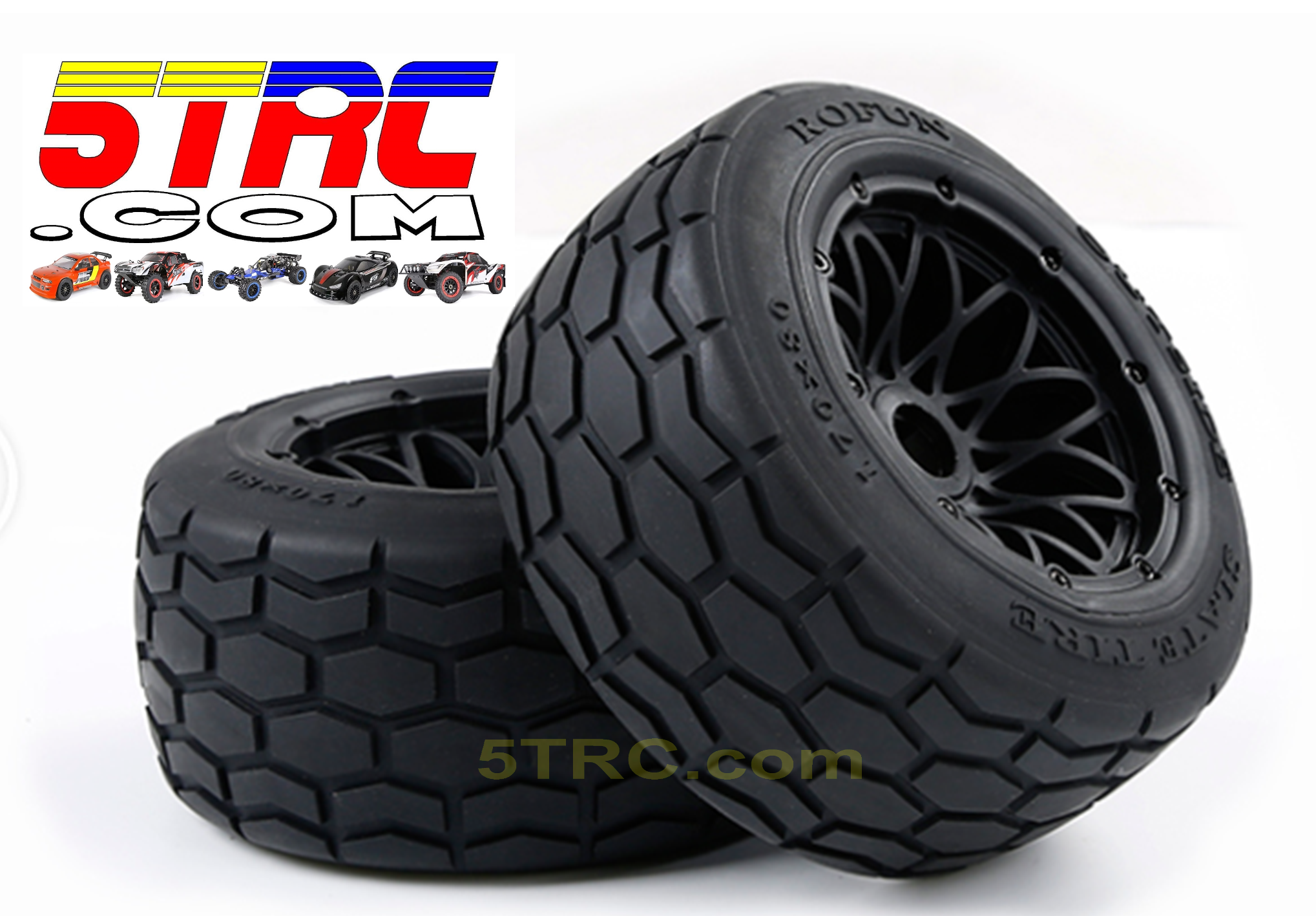 Rovan Rovan 170x60 Slate street tires on black wheels #953021