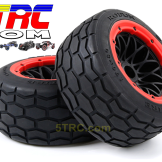 Rovan Rovan 170x80 Tires Slate street tires on black wheels with red bead #953022