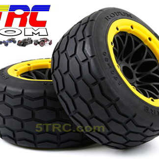 Rovan 5th Scale Tires Slate street tires on black wheels with yellow bead #953025
