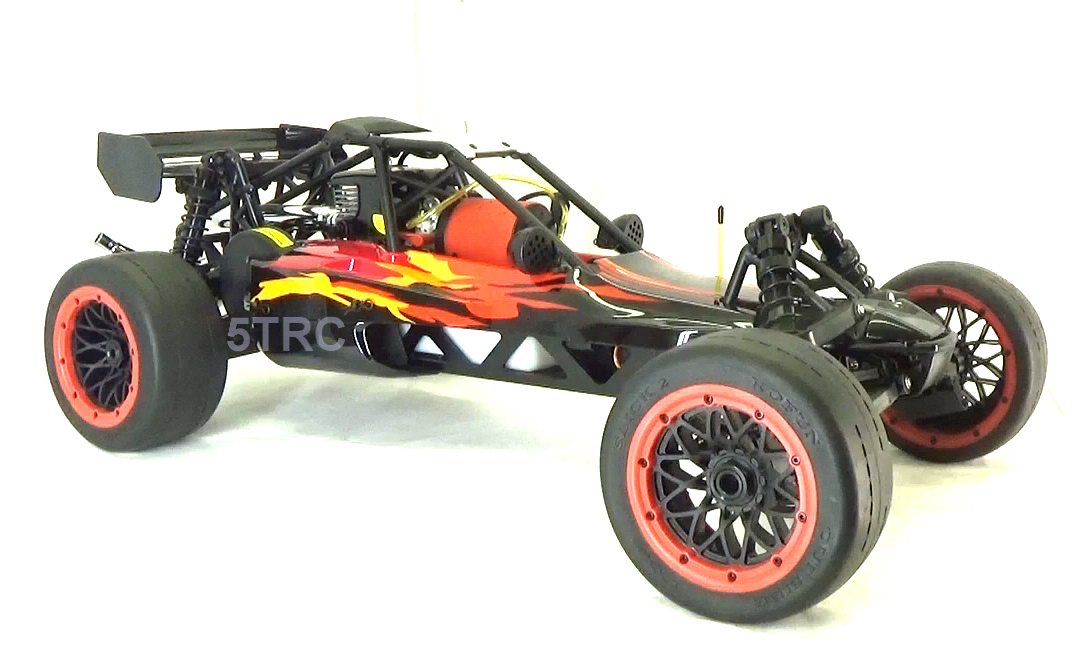 Rovan Rofun Asphalt Racing 1/5 scale 5B 29cc buggy Venom red and black 5B-BLK-47-29-B-2-855122
