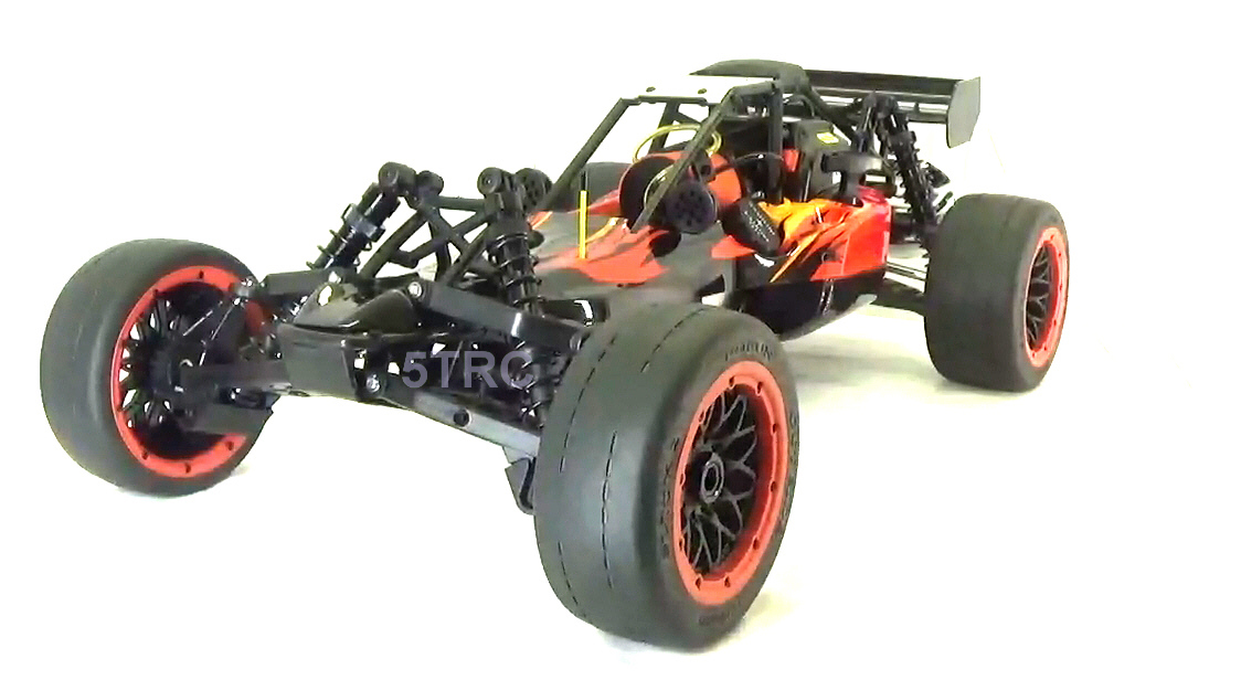 Rovan Rofun Asphalt Racing 1/5 scale 5B 29cc buggy Venom red and black 5B-BLK-47-29-B-2-855122