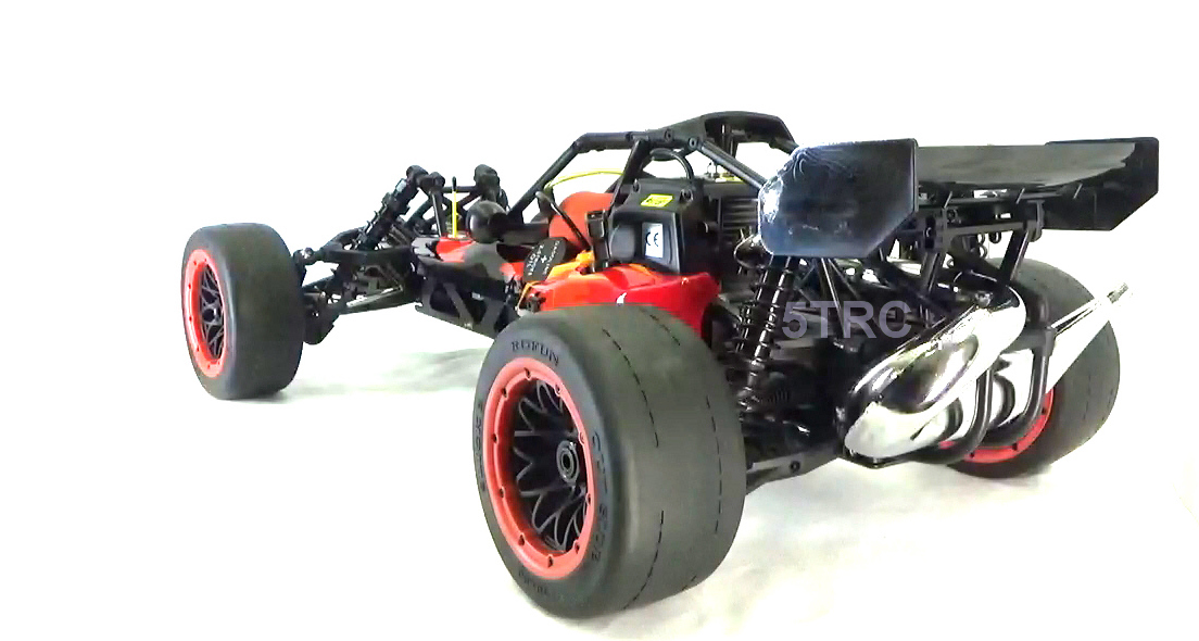Rovan Rofun Asphalt Racing 1/5 scale 5B 29cc buggy Venom red and black 5B-BLK-47-29-B-2-855122