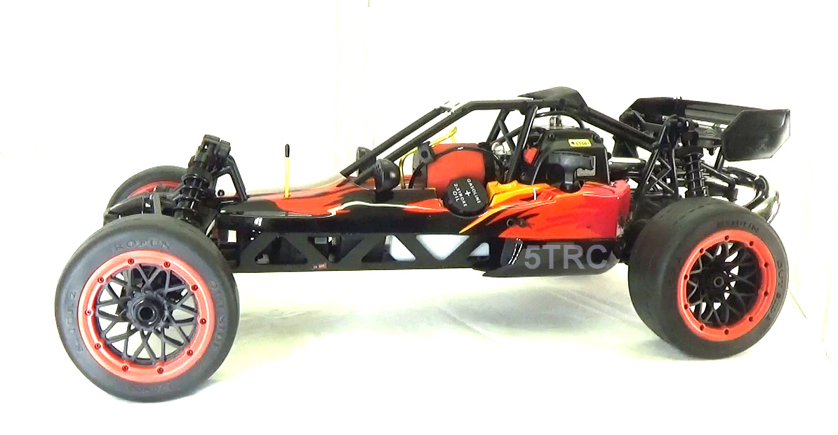 Rovan Rofun Asphalt Racing 1/5 scale 5B 29cc buggy Venom red and black 5B-BLK-47-29-B-2-855122