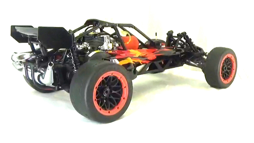 Rovan Rofun Asphalt Racing 1/5 scale 5B 29cc buggy Venom red and black 5B-BLK-47-29-B-2-855122
