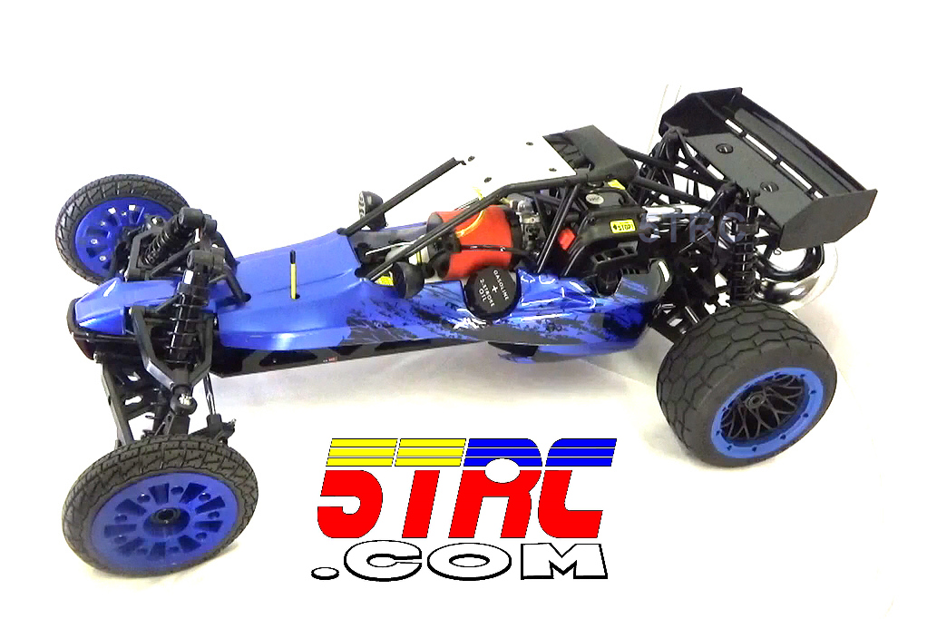Title and Caption: Custom Rofun 5B Blue 1/5 scale 29cc gasoline ready to run remote control buggy