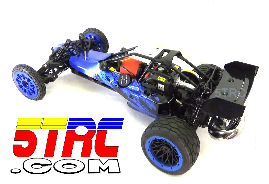 Title and Caption: Custom Rofun 5B Blue 1/5 scale 29cc gasoline ready to run remote control buggy