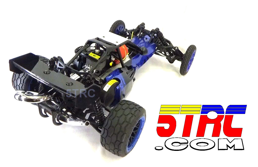 Title and Caption: Custom Rofun 5B Blue 1/5 scale 29cc gasoline ready to run remote control buggy