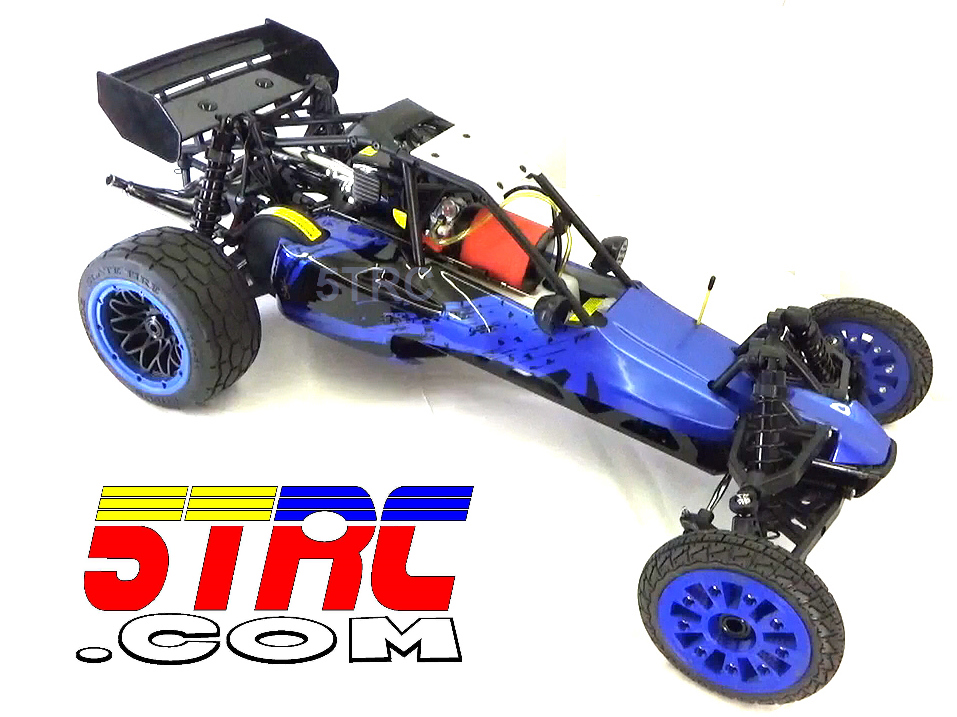 Title and Caption: Custom Rofun 5B Blue 1/5 scale 29cc gasoline ready to run remote control buggy