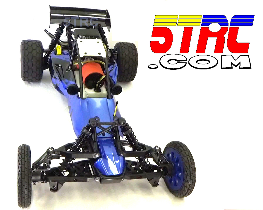 Title and Caption: Custom Rofun 5B Blue 1/5 scale 29cc gasoline ready to run remote control buggy