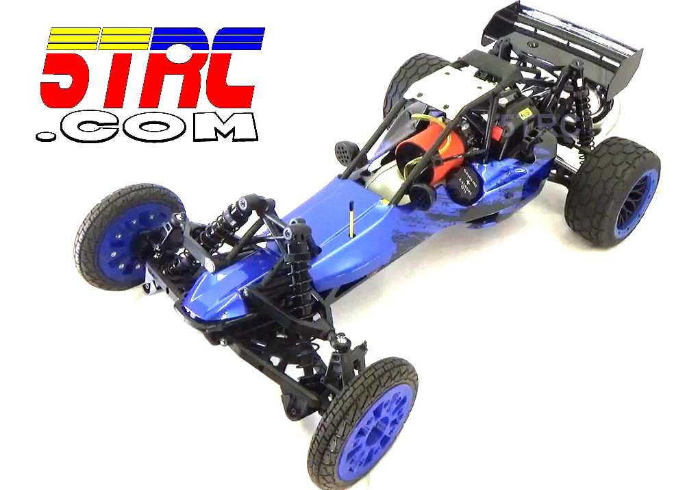 Title and Caption: Custom Rofun 5B Blue 1/5 scale 29cc gasoline ready to run remote control buggy