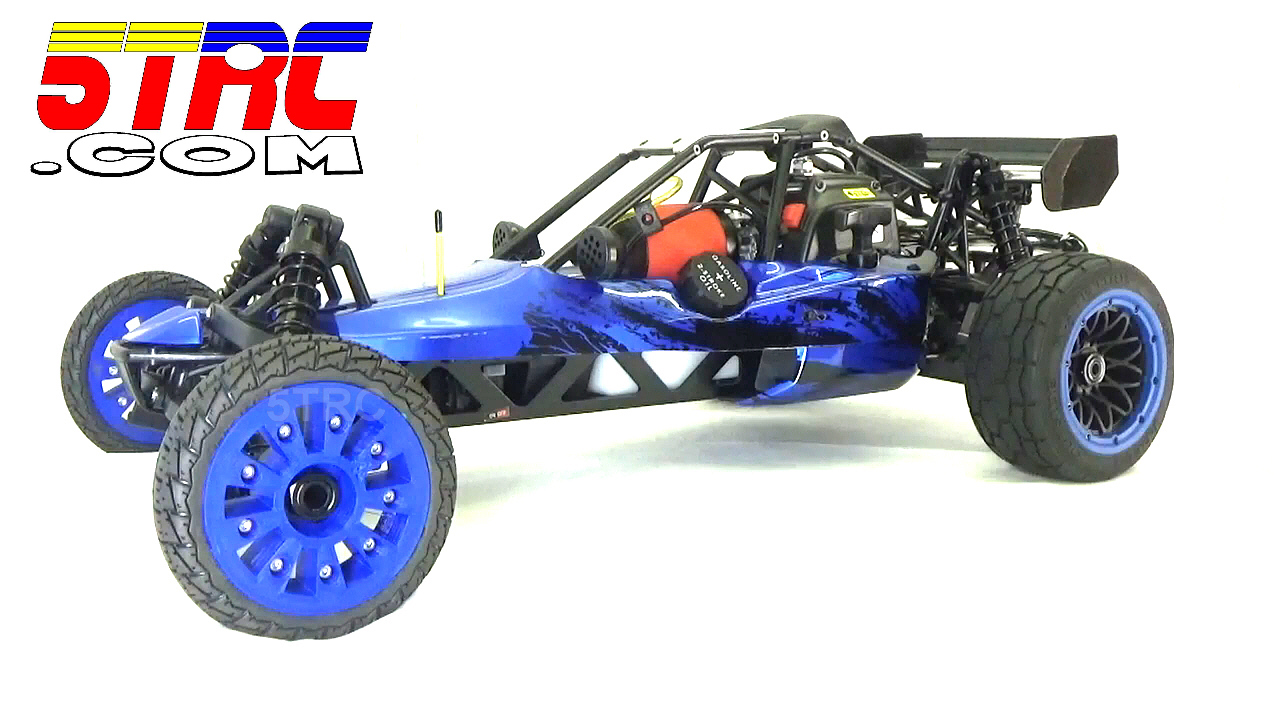 Title and Caption: Custom Rofun 5B Blue 1/5 scale 29cc gasoline ready to run remote control buggy