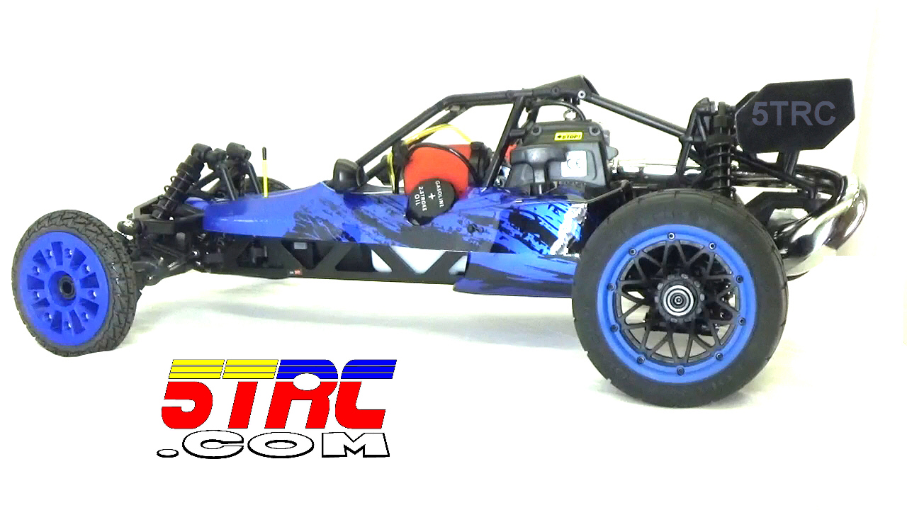 Title and Caption: Custom Rofun 5B Blue 1/5 scale 29cc gasoline ready to run remote control buggy