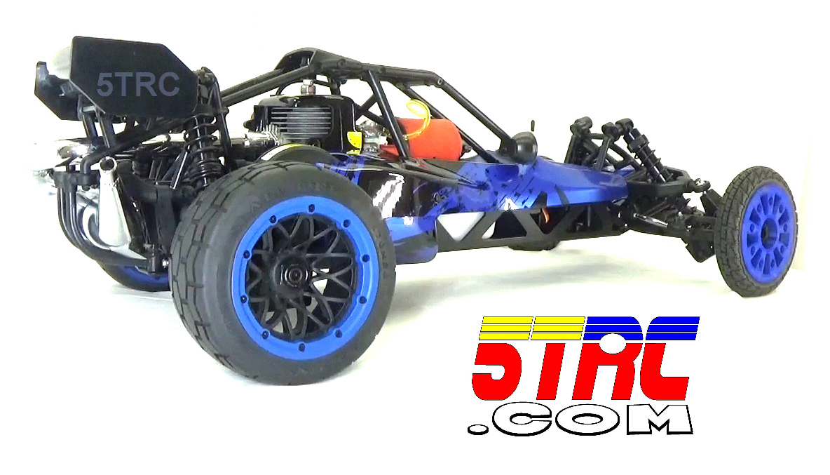 Title and Caption: Custom Rofun 5B Blue 1/5 scale 29cc gasoline ready to run remote control buggy