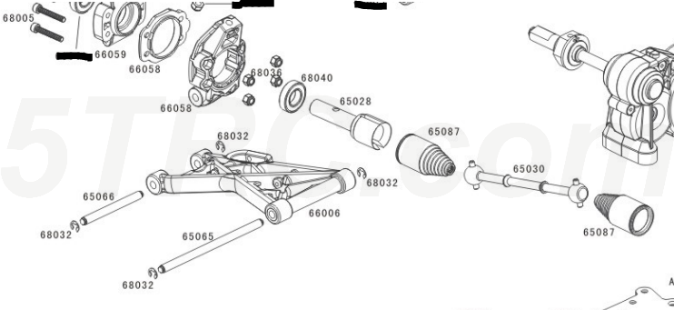 65030 Rofun Rear Dogbone Drive Shaft 1 5 5th Scale RC Baja 5B Rovan