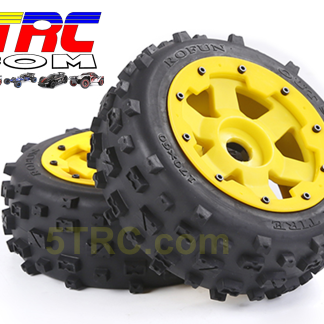 850735 Rofun 15 RC Nylon Wheel Hub Gen-2 MT Tires Front Pair 5B Baja Rovan