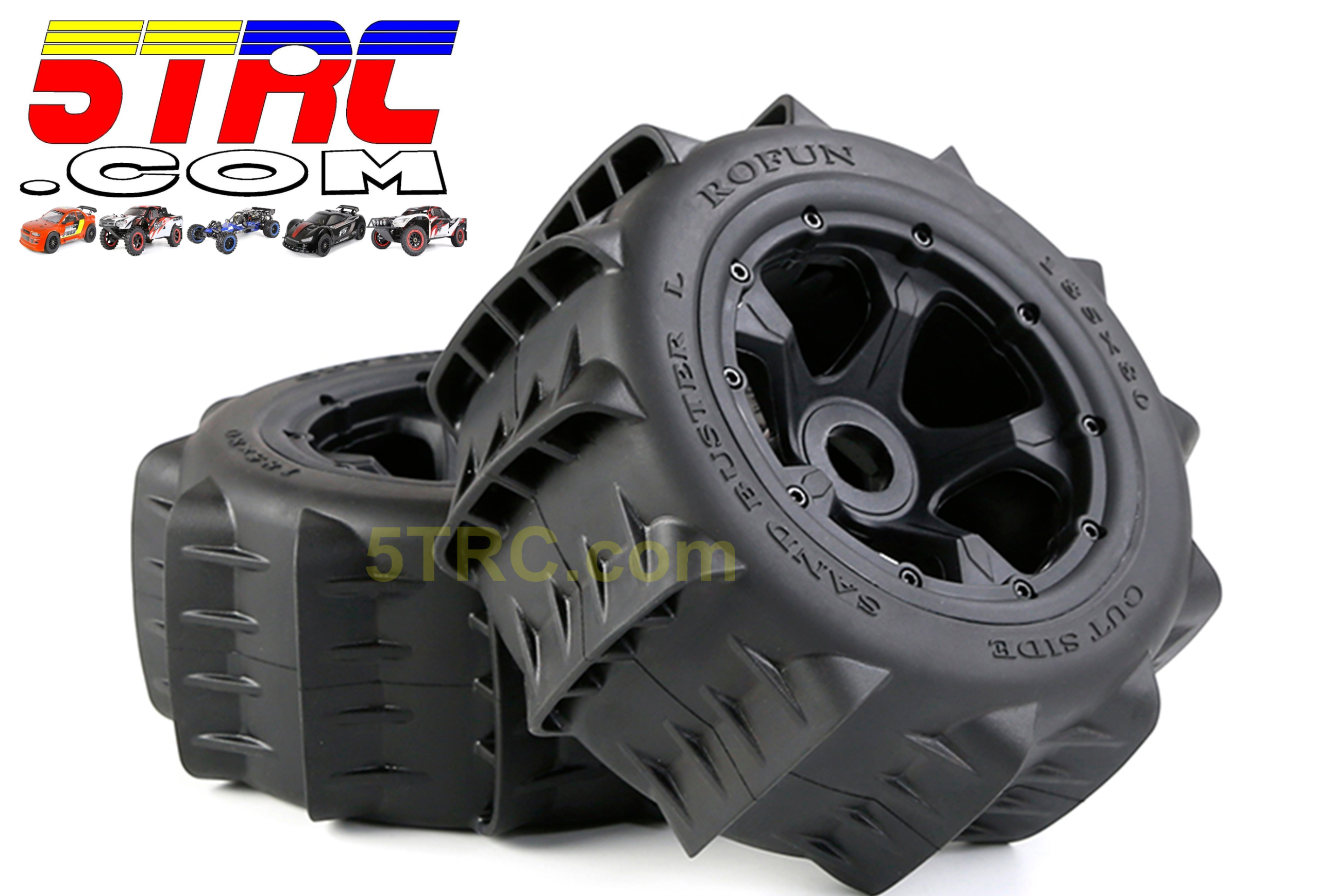 855691 Rofun 15 RC Baja 5B 185x80 Desert Tires on Star Wheels Pair of 2 Rofun (1)