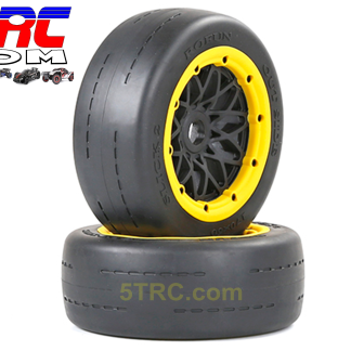 953185 Rofun 15 RC Slicks Front Tires Wheels Yellow Pair Baja 5B Gen2 Rovan