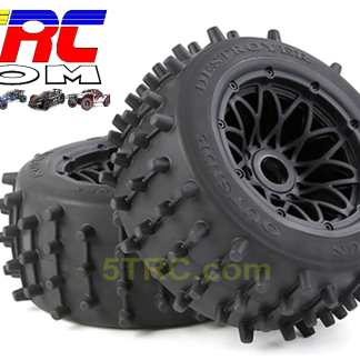 953231 RC Tires Rofun 15 Large Knobby Rear Wheels Black Pair Baja 5B Rovan