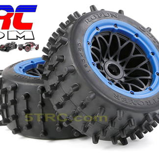 953234 Knobby Rear Tires Rofun 15 RC Large Knobby 185x85 Tires Wheels Blue Pair Baja 5B Rovan