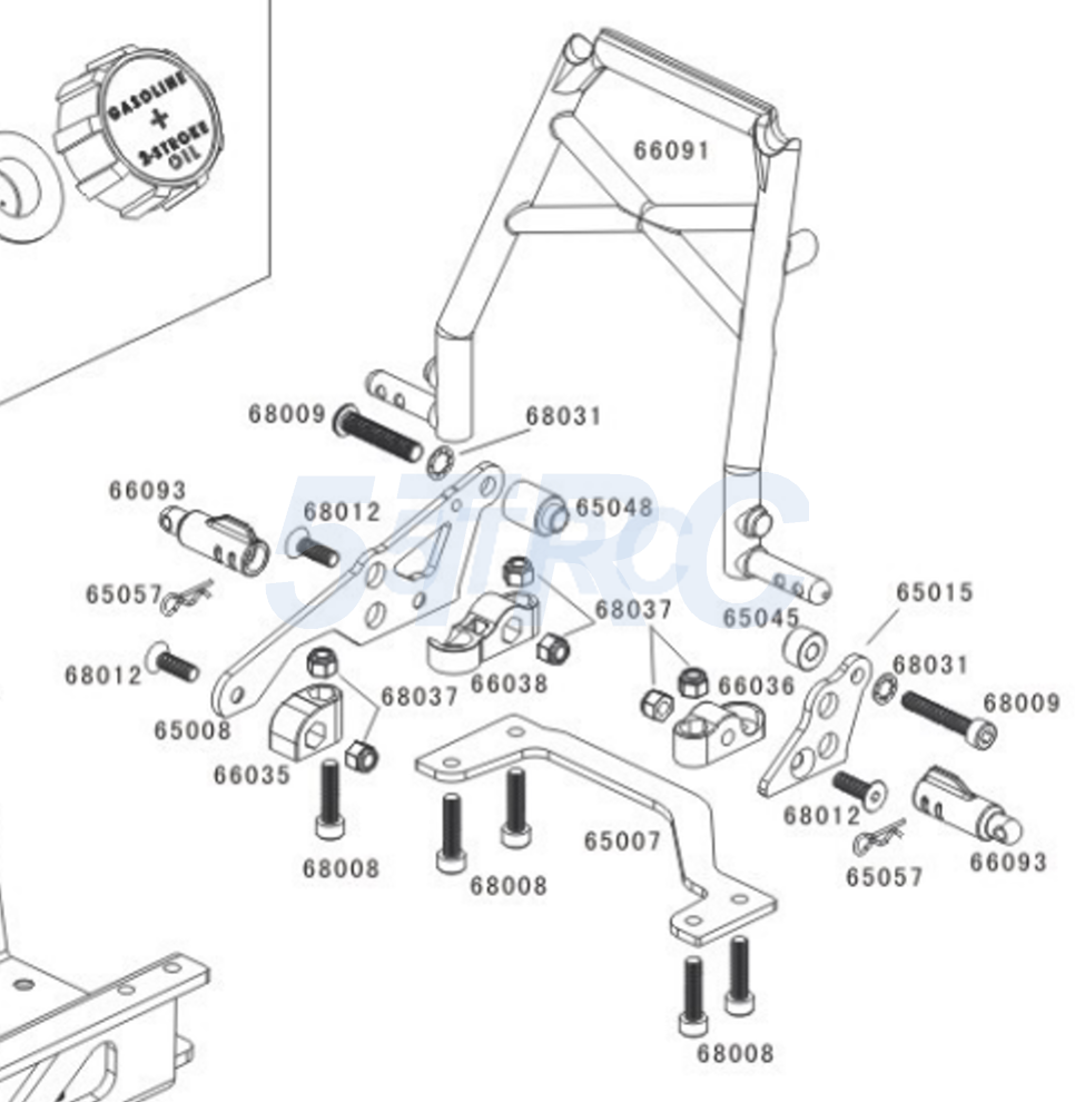 65048 Rofun 5B Aluminum Clutch Mount Spacer 65048 HPI Losi Rovan (2)