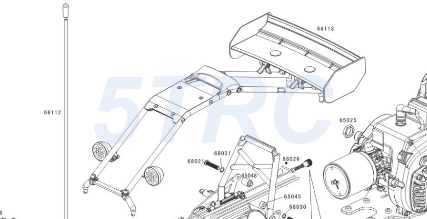 65048 Rofun 5B Aluminum Clutch Mount Spacer 65048 HPI Losi Rovan (3)