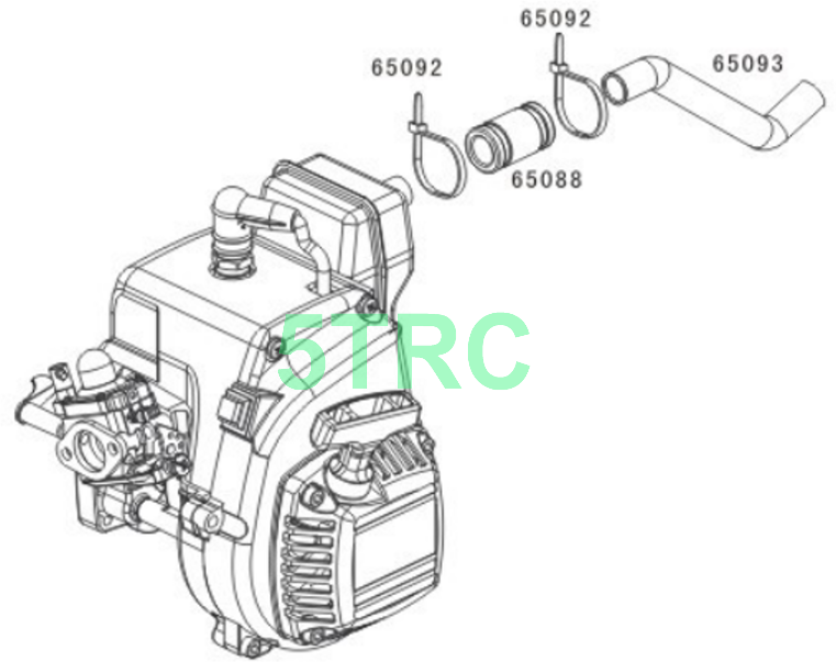 65093 Rofun 5B Metal Exhaust Pipe HPI Losi Rovan KM (1)
