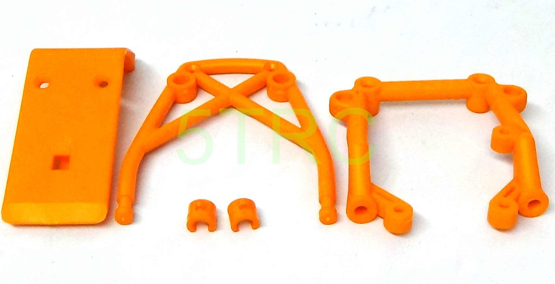 851311 Rofun 5B Orange Nylon Front and Rear Bumper Kit Rovan King Motor (10)